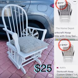 $25 Glider Rocking Chair Wooden like New perfect for relax or nursery Room
