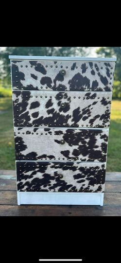 Custom Cow Print Dresser