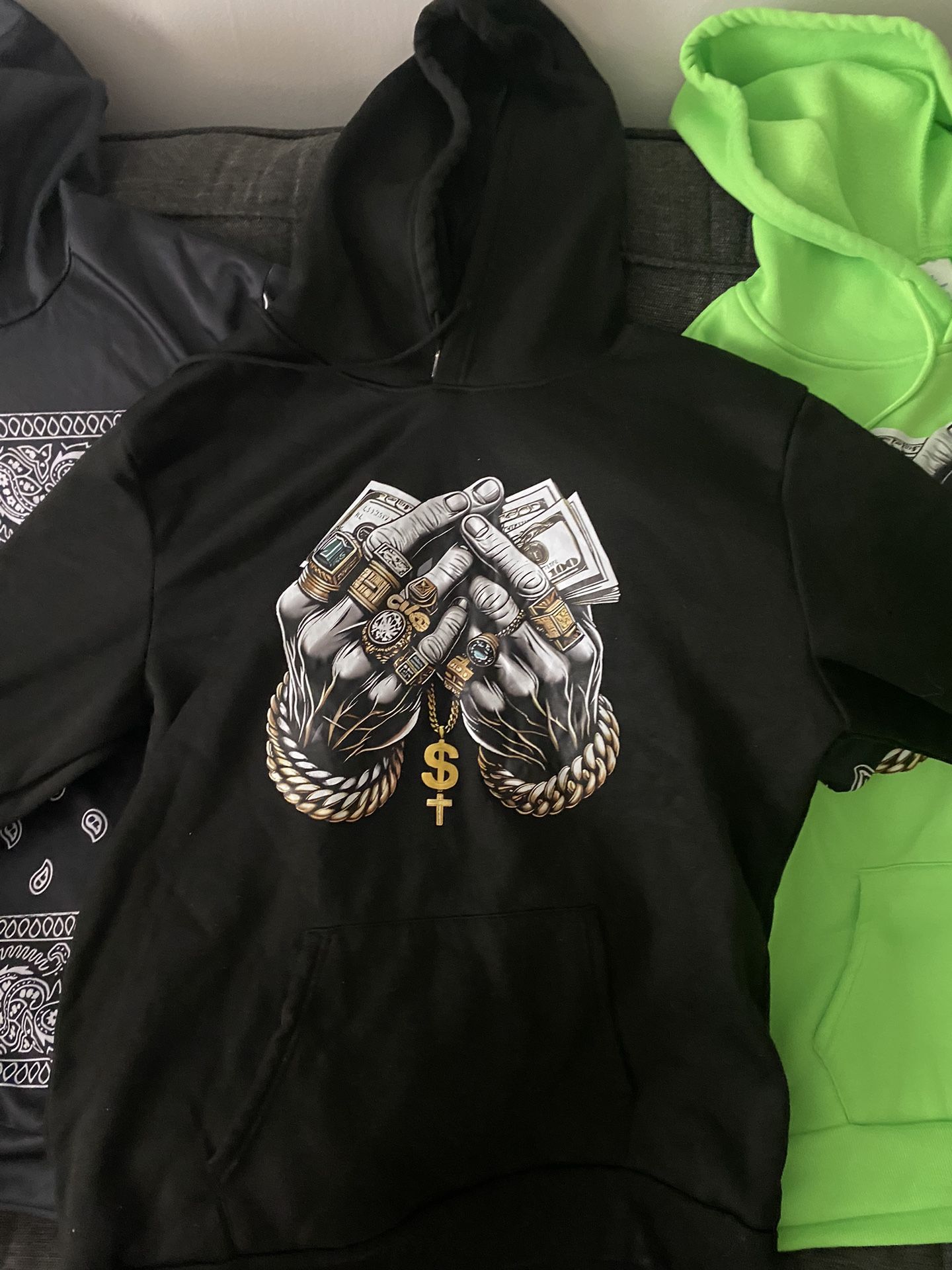 Black Hoodie With Money Sign On It