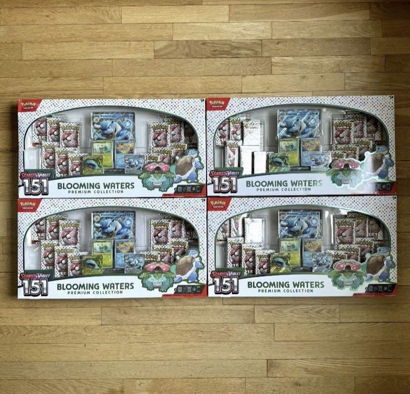 Pokemon Scarlet & Violet 151 Blooming Waters Premium Collection Box Sealed Lot of 4
