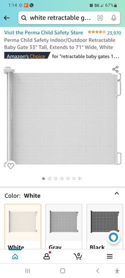 2  New In Box White Retractable Gate 33" Tall up to 71" Ext  $25