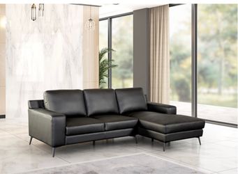 Black Modern Sectional Sofa with Chaise