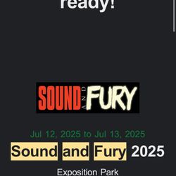 Sound And Fury Festival Ticket X1 July 12-13 