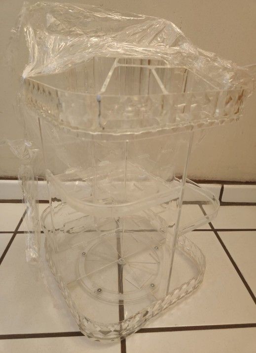 Makeup Organizer 360 Degree Rotating Durable Perfume Organizer with 4 Holder Storage Rack Adjustable Spinning Cosmetic Storage Case Large Capacity