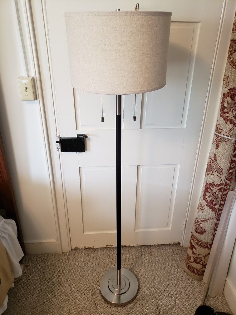 Silver and Black Floor Lamp