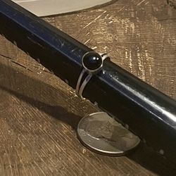 Onyx Sterling Silver Size 7.5 Ring In Excellent Condition 