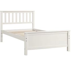 White Wooden Twin Bed Frame