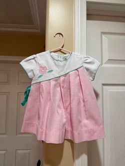 Vintage Baby Girl Pink Floral Dress