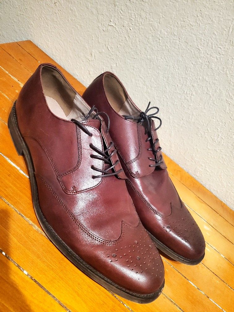 BANANA REPUBLIC ITALY MEN'S LEATHER BROWN LACE UP DRESS SHOES SIZE 10.5
