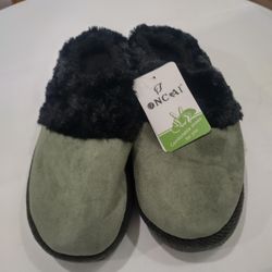 ONCAI Womam Slippers with Cushion Yoga Mat Faux Fur Lining Fuzzy Suede Warm