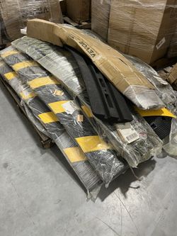 72 in. x 11.81 in. Cable Protector Ramp 2 Channel 22000 lbs. Load Raceway Cord Cover Rubber Speed Bump for Roads