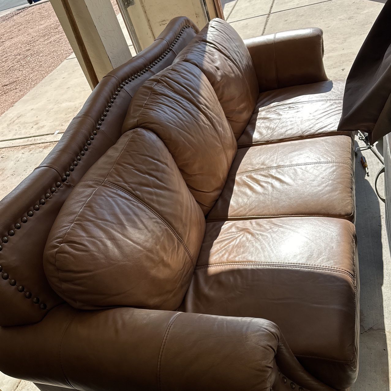 Brown Leather Couch Sofa