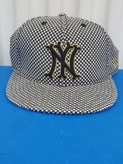 SUPREME New Era Fitted Cap 7 1/4 Inch Blk White Gold Checkered NYC TAG ATTACHED. Condition is "Pre-owned". Shipped with CARE FAST!