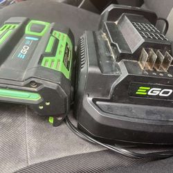 EGO BATTERY AND CHARGER 