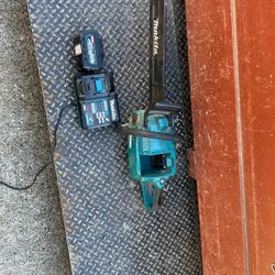 Makita GCU06 18” cordless chainsaw with battery and charger 