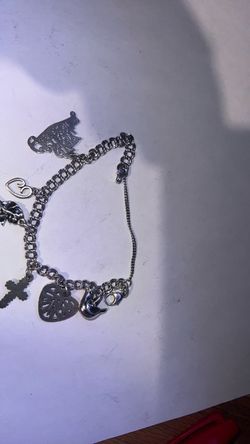 Silver Charm Bracelet with Charms