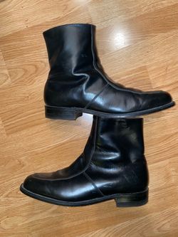 O’Sullivan beetle, vintage boots Black Leather Side-Zip Ankle Boots Mens