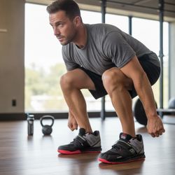 Mens Reebok Crossfit Lifter 2.0 Black/Red/Gray M48558 Training Shoes! Size 10.5