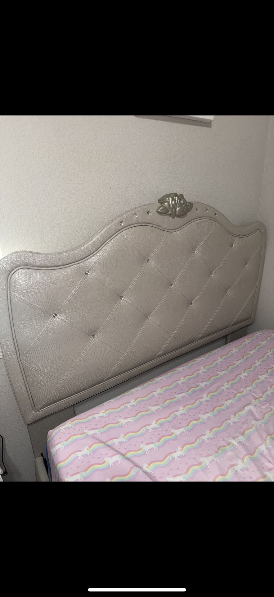 Full Sized Bed. Nightstand. Dresser And Mirror. Child Mattress And No spring 
