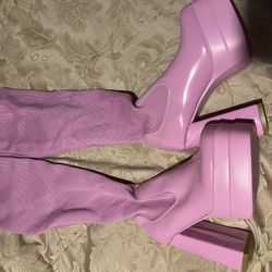 Over the knee cloth boots