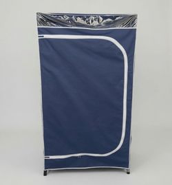 portable Zip-Around closet wardrobe with metal frame + hanging rod