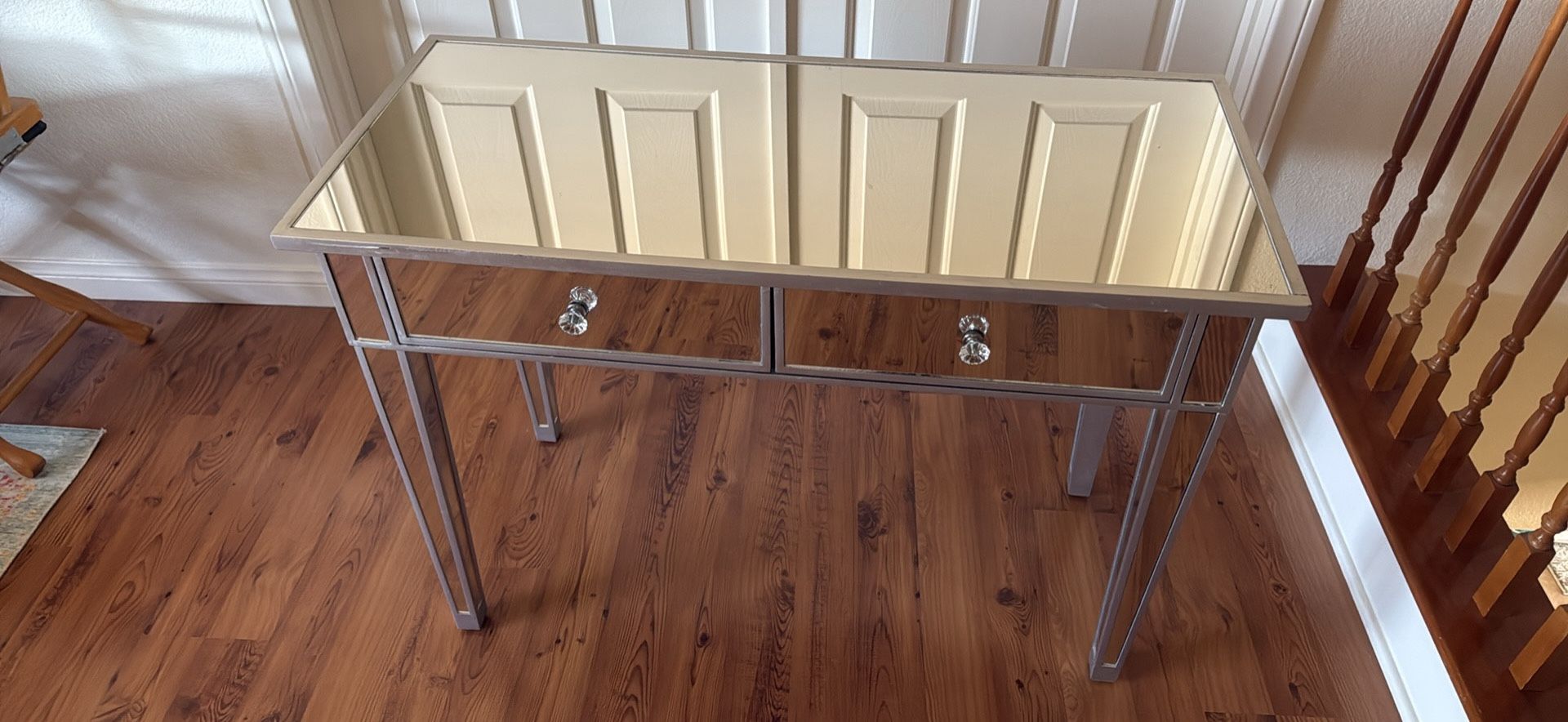 Desk - Mirrored Desk With Drawers