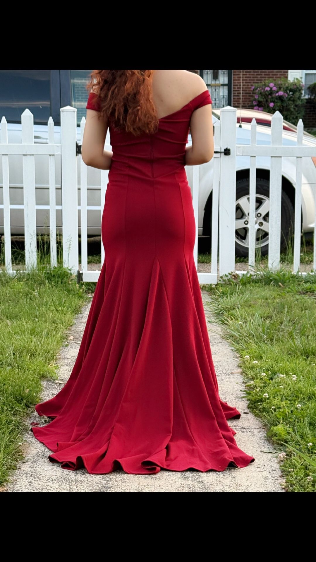 Red Bridesmaids Dress Long Train