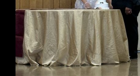 Large Gold Round Tablecloth 