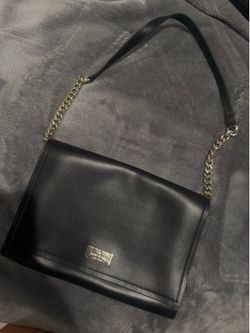 Kate Spade New York Black Leather Shoulder Bag – Pink Interior