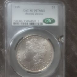 1896 Morgan Graded Cac AU Details