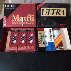 Vintage Golf Balls Maxfli Pinnacle Wilson Spalding 18 Balls Total N.O.S. / Open Box
