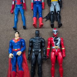 12" action figures Spider-man, Superman, Batman, Black Panther, Captain America