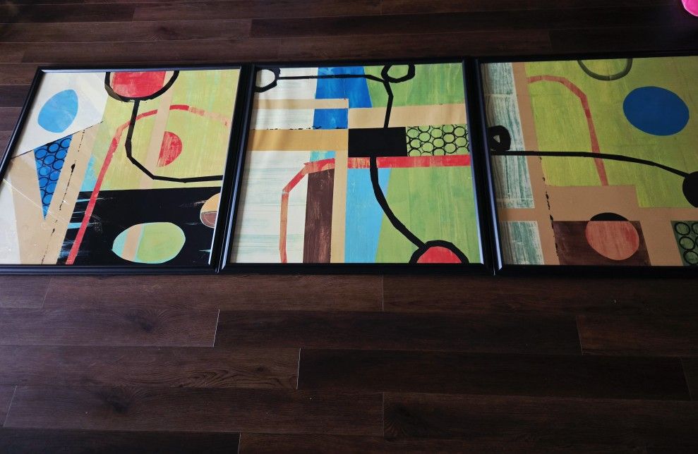 Set Of 3 Abstract High Quality Prints by artist Gregory Garret 36"×36"