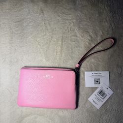 COACH pink wristlet purse