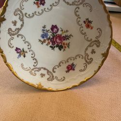 Vintage “R” German Elegant Dish GOLD Rimmed 7.5”