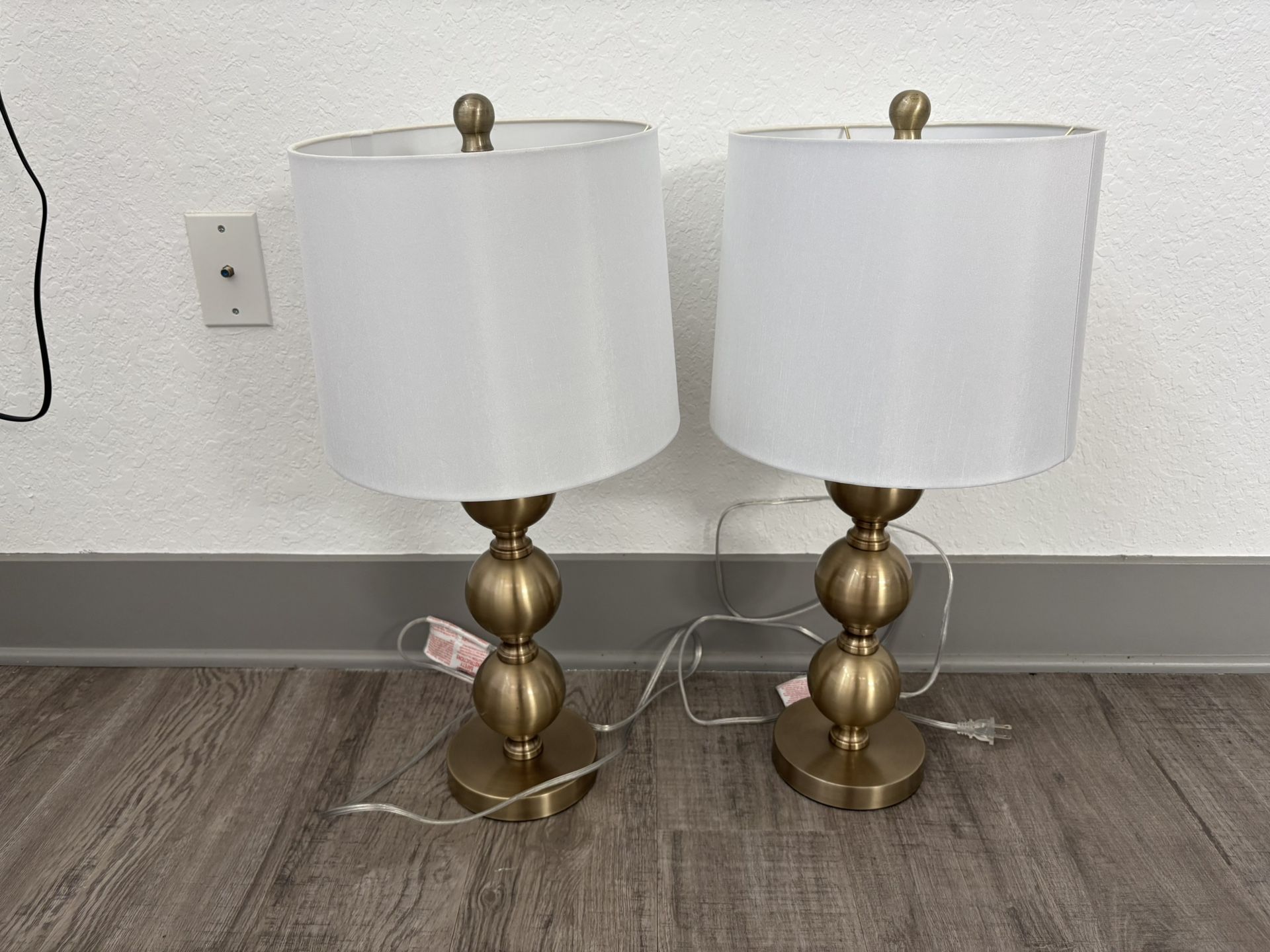 $30 for (2) Gold Home Accent Table Lamps-24inches