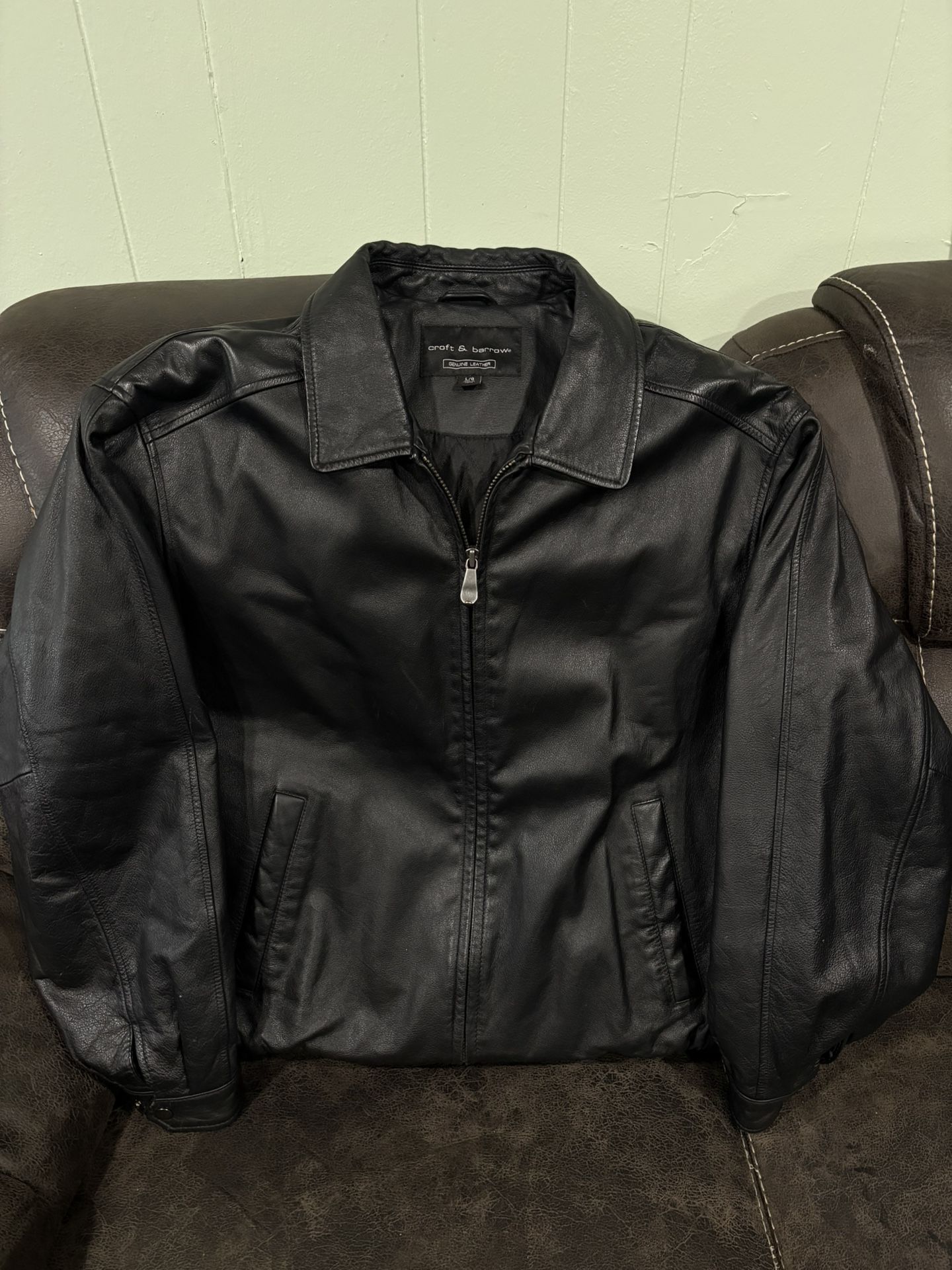 Vintage Croft And Barrow Lambskin Leather Jacket Men