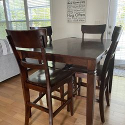 Hi-Top Kitchen Table W/ 4 Chairs