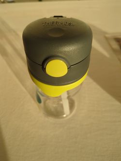 Foogo Plastic Straw Bottle Pink - 11 oz. (Thermos) Green 