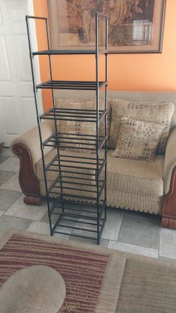 SHOE RACK CAP RACK ETC. ALUM POLES AND PLASTIC SIDES