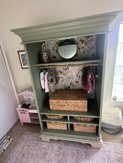 Refurbished Armoire TV Hutch – Transformed into a Toddler’s Wonderland