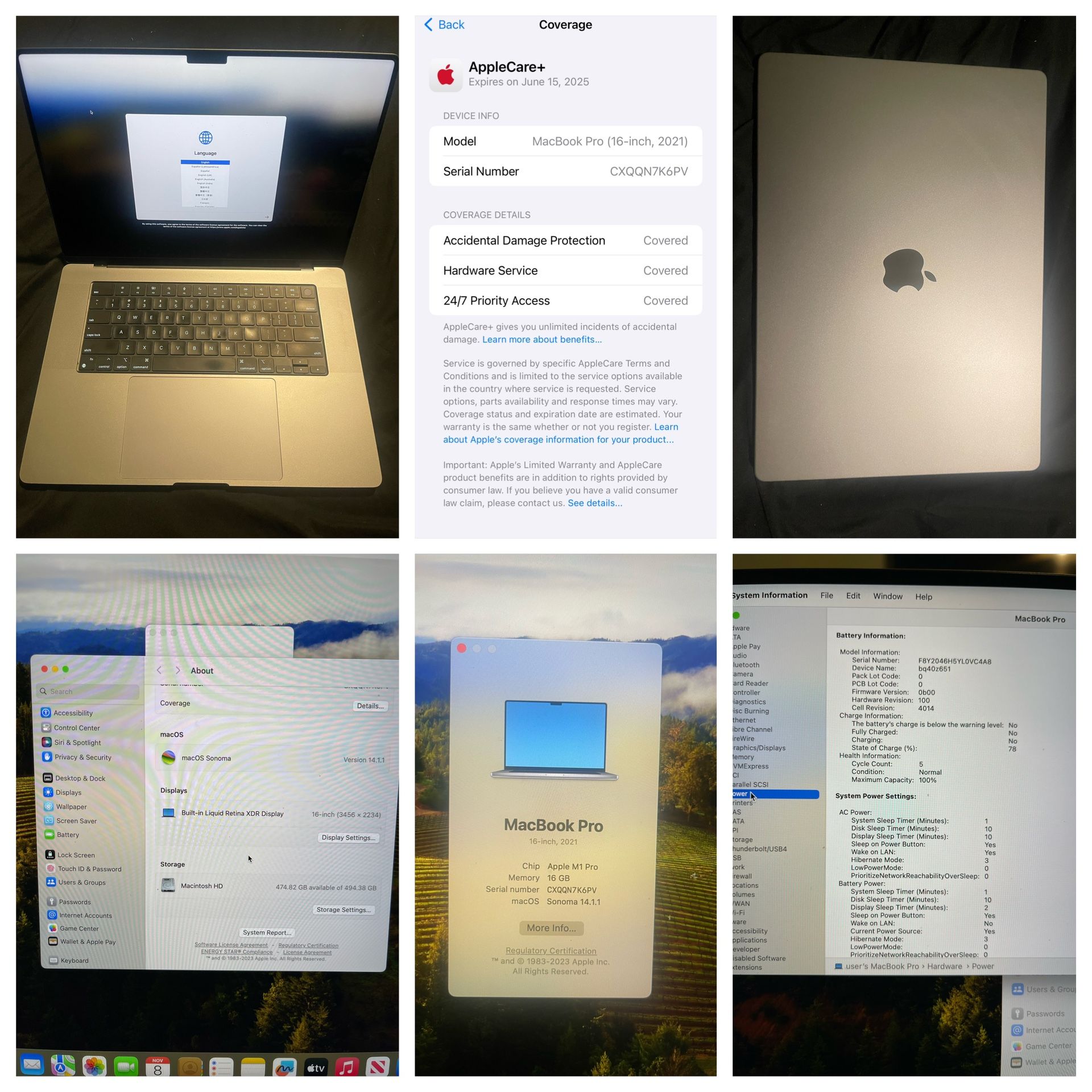 16 Inch M1 MacBook Pro AppleCare+/office Included
