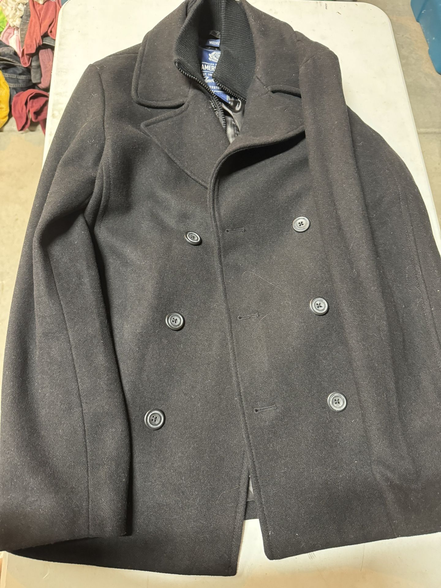 Black Pea coat Men
