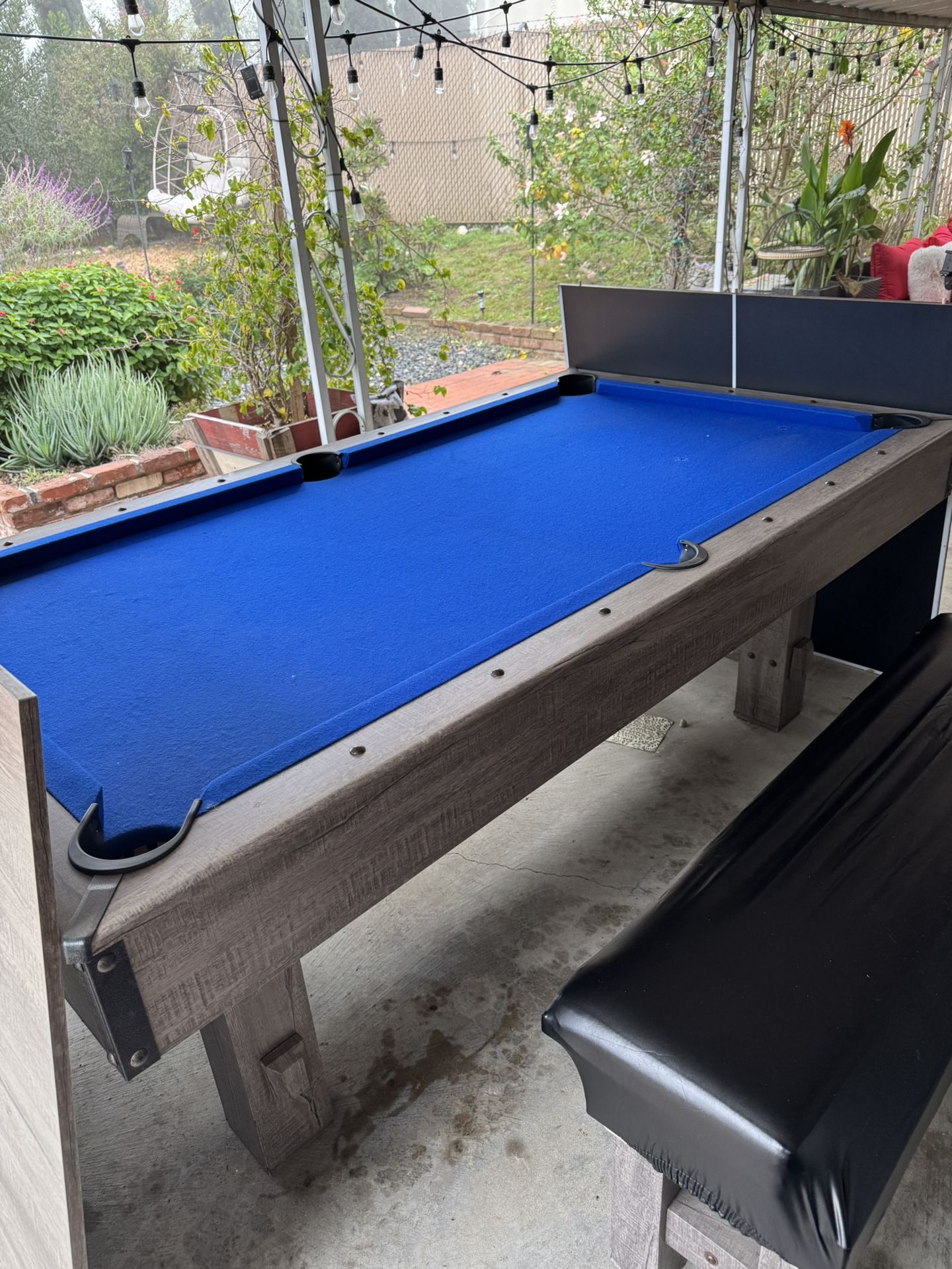 Hathaway 2-in-1 Pool & Ping Pong Table – Great Condition – Includes Accessories + FREE Storage Benches