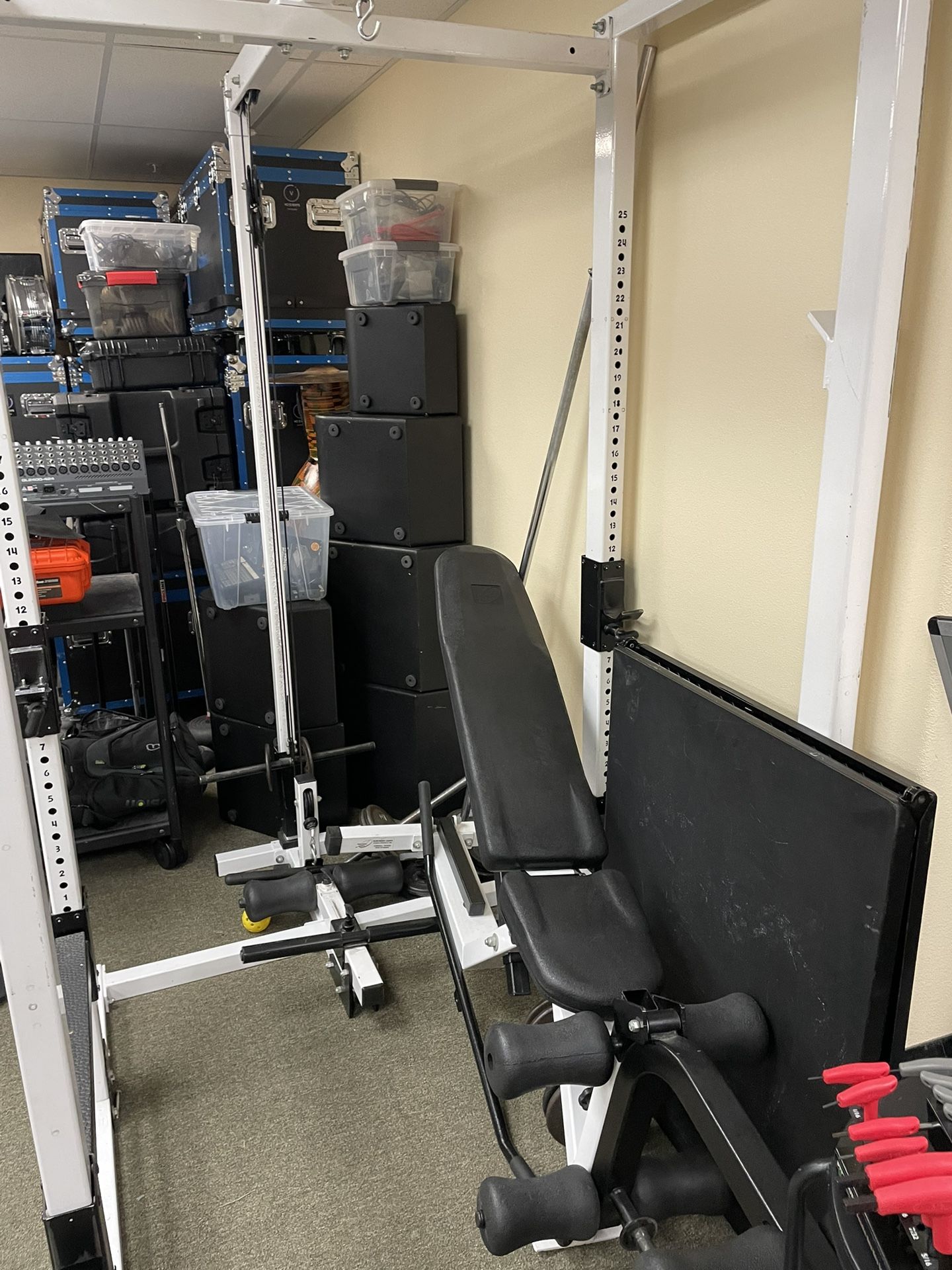 bench and weight machine