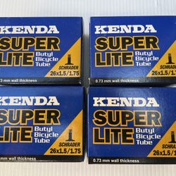 Kenda Super Lite Bicycle Tubes 26” (4) Pack