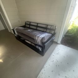 Nice Sleeper Futons For Sale- The Black One Has Drawers Underneath It-The Blue One Is A Full 