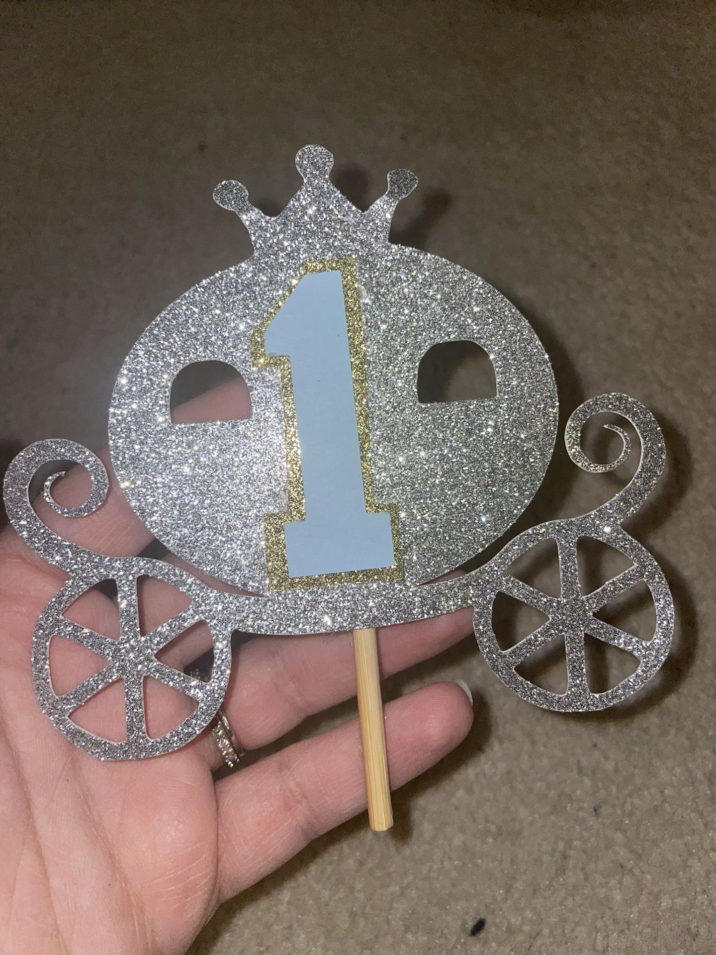 Princess Or Cinderella Cake Or Cupcake Topper 