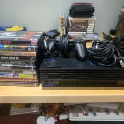 PlayStation 2 PS2 Fat Console Bundle W/ 10 Games, Mem Card & Controller - Tested