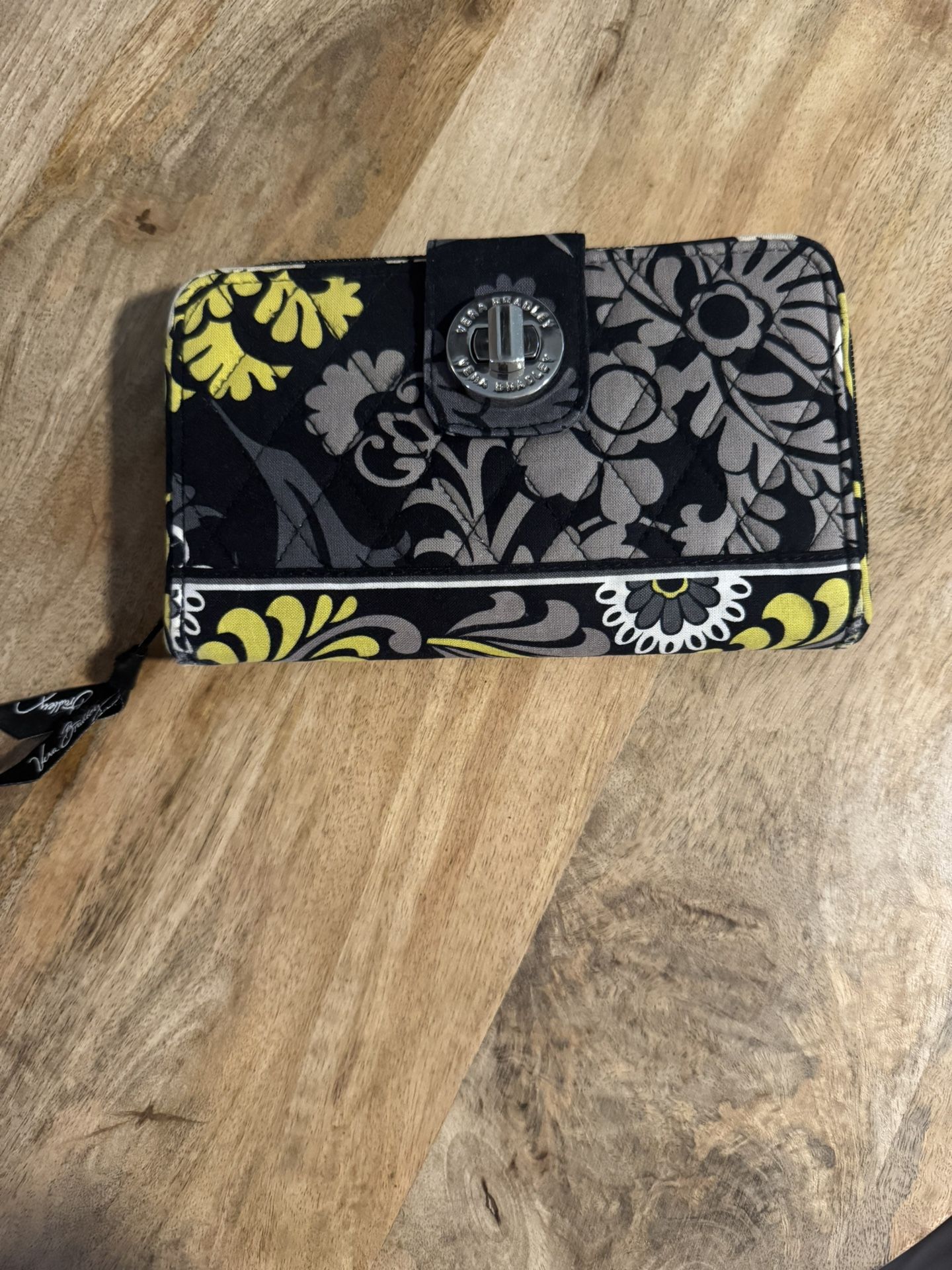 Vera Bradley Clutch Wallet Black and Yellow
